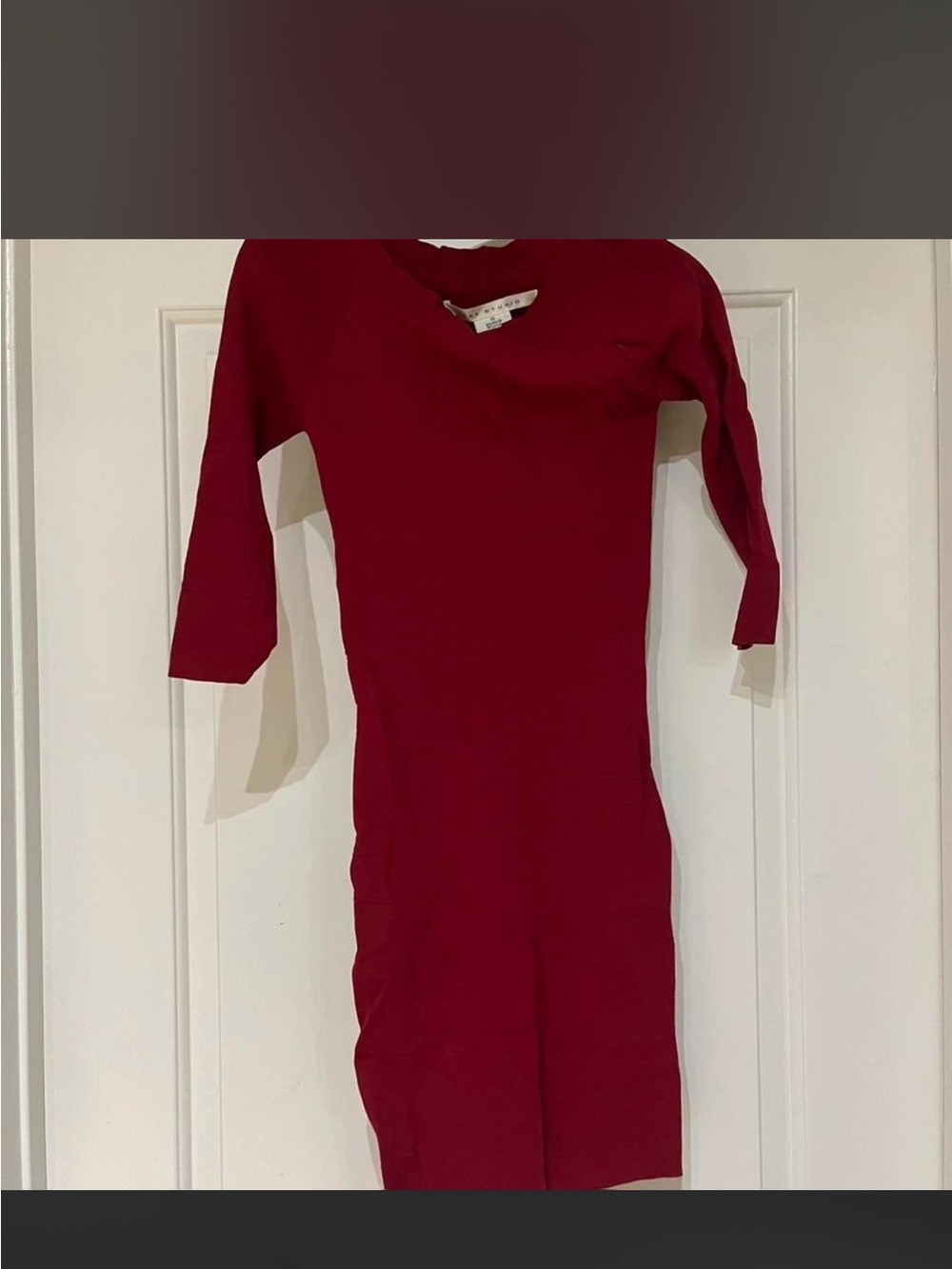 Max Studio Crimson Long Sleeve Bodycon Dress